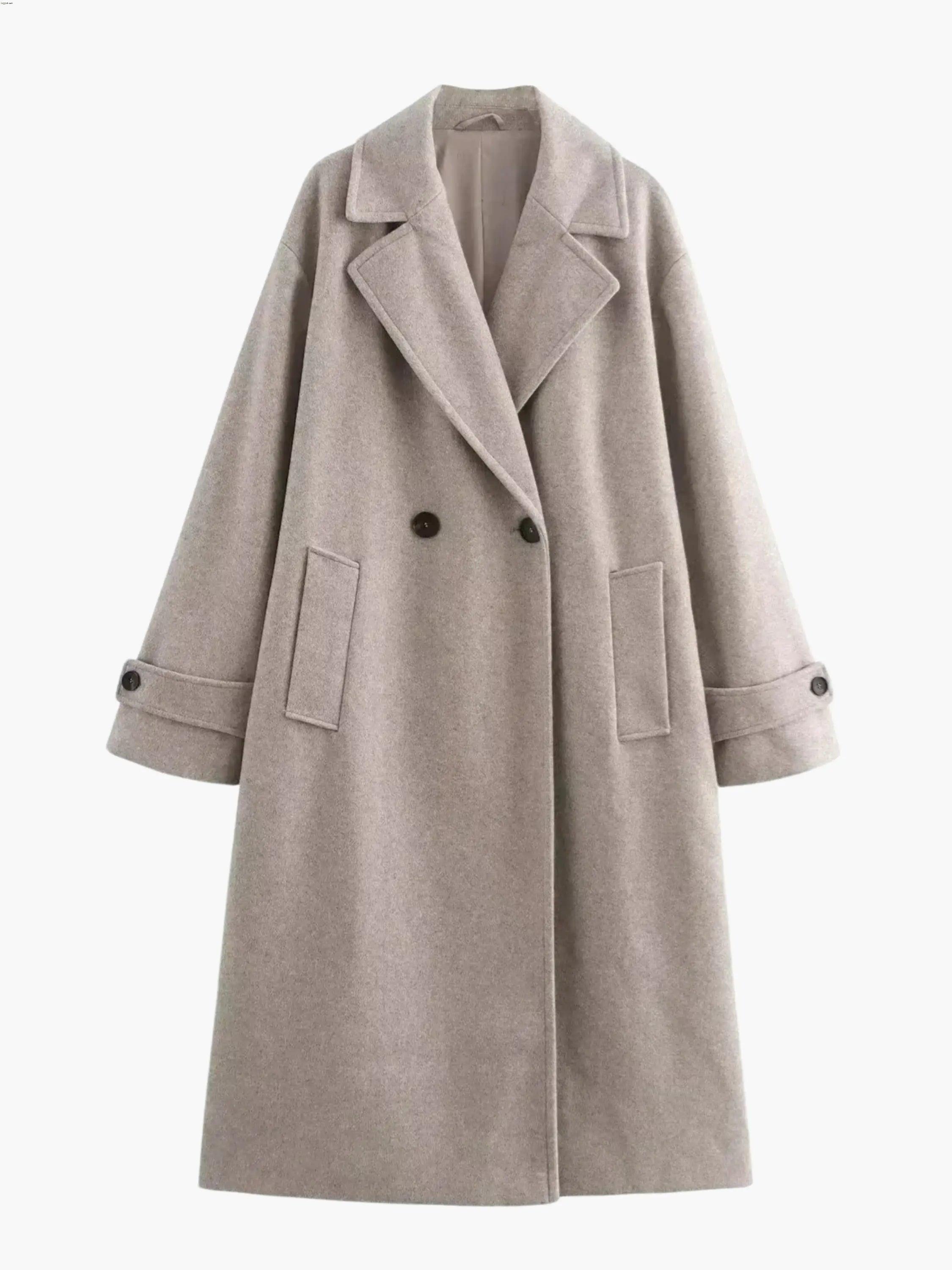 Oversized Double-Breasted Coat - Effortless Elegance