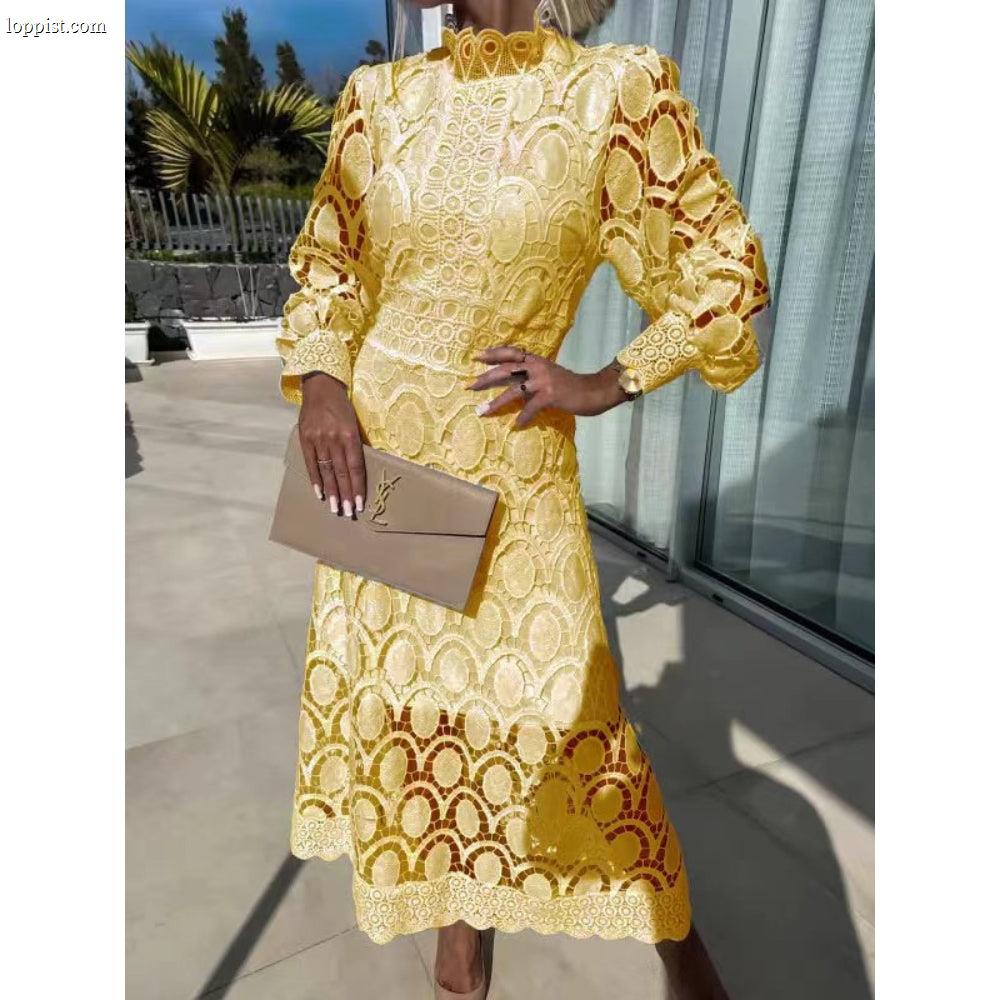 NOA™ – Delicate Lace Midi Dress