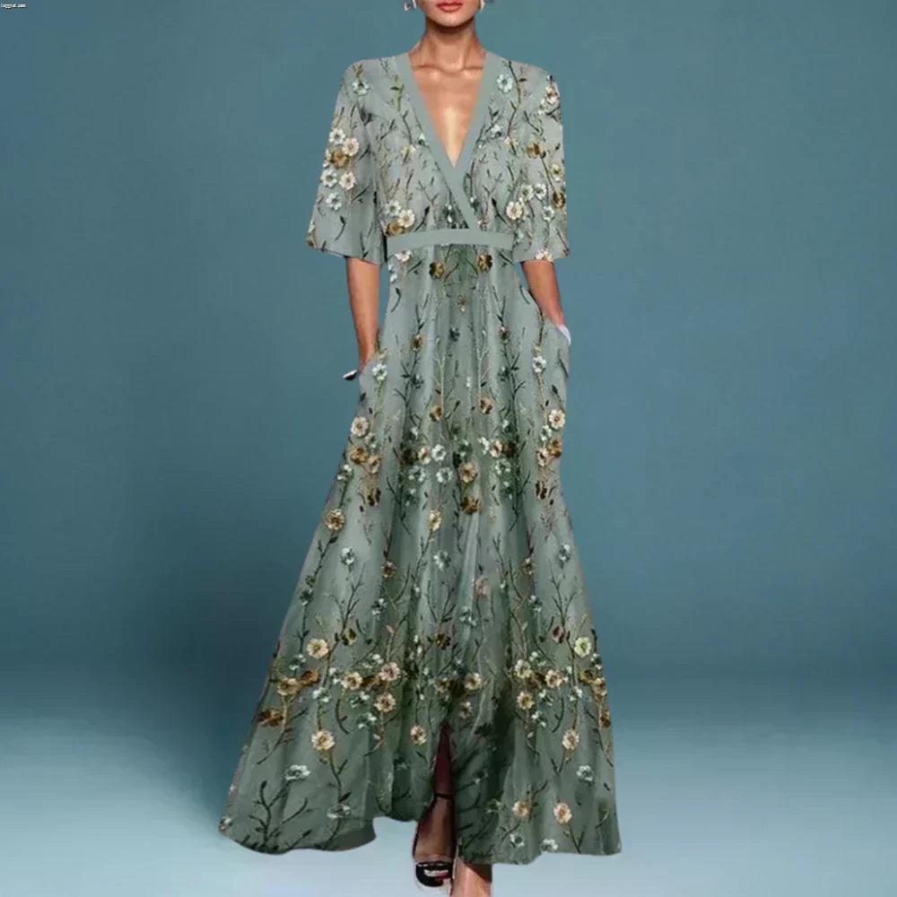 Sophia | Elegant Evening Dress with Floral Pattern