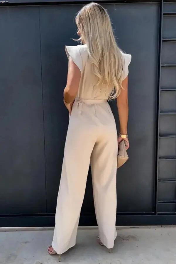 Women’s Wide Leg Jumpsuit – Elegant One Shoulder Evening Outfit