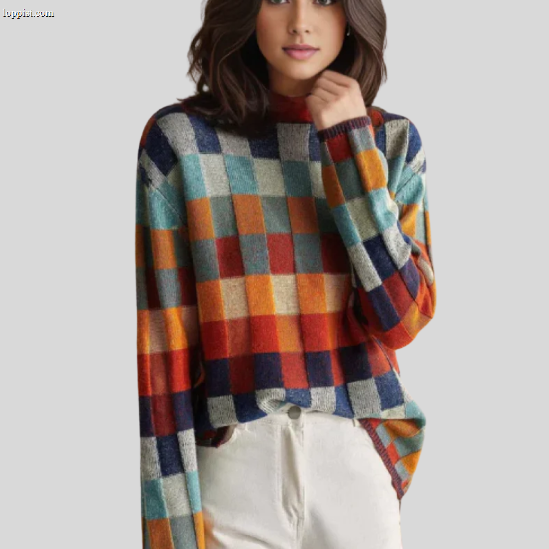 MIA™ - Retro-Inspired Plaid Sweater