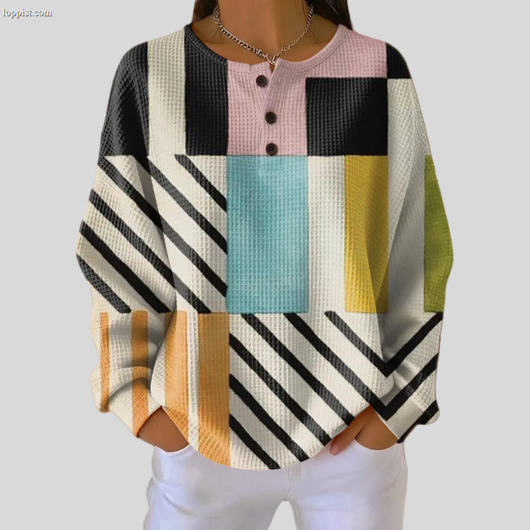 Karin | Sweater with Colorful Check Pattern