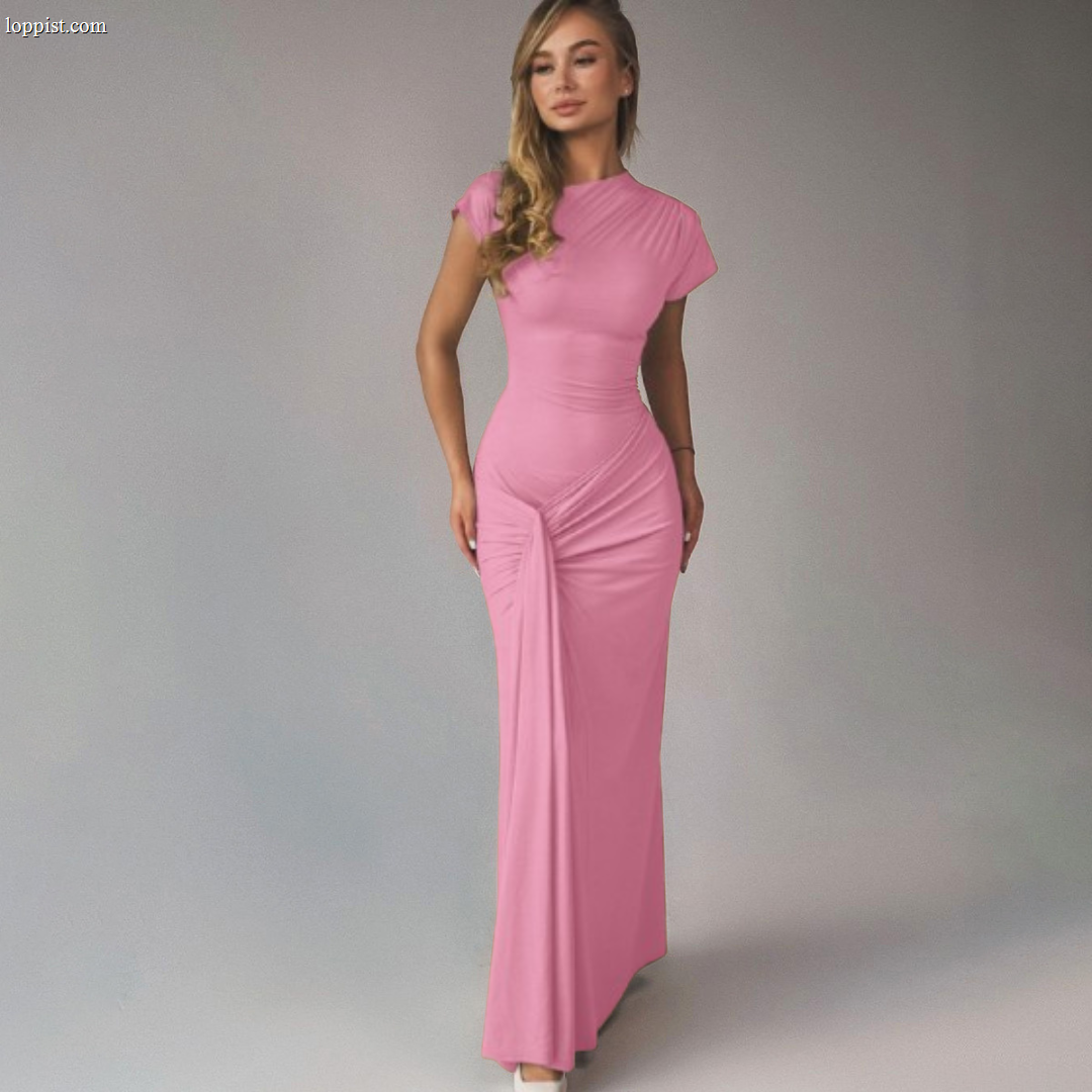 MIRIAM™ – Elegant Wrap Ruched Bodycon Formal Dress