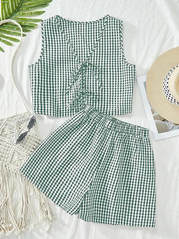 MOESHA™ - Chic Summer Sleeveless Vest and High-Waist Shorts Set