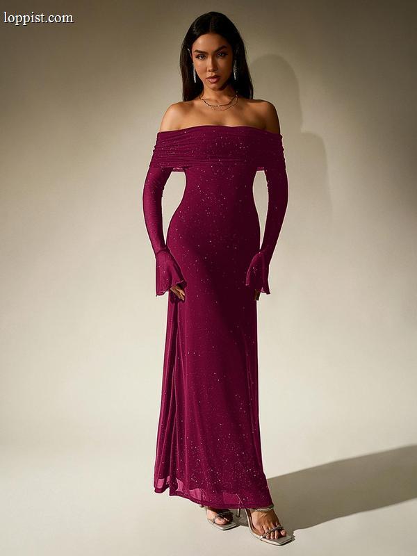 DARCIE™ - Off Shoulder Ruched Sequin Bodycon Evening Gown
