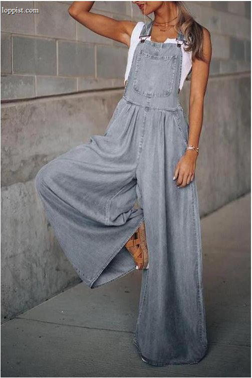 URA™ - Vintage Wide Leg Fashion Jumpsuit