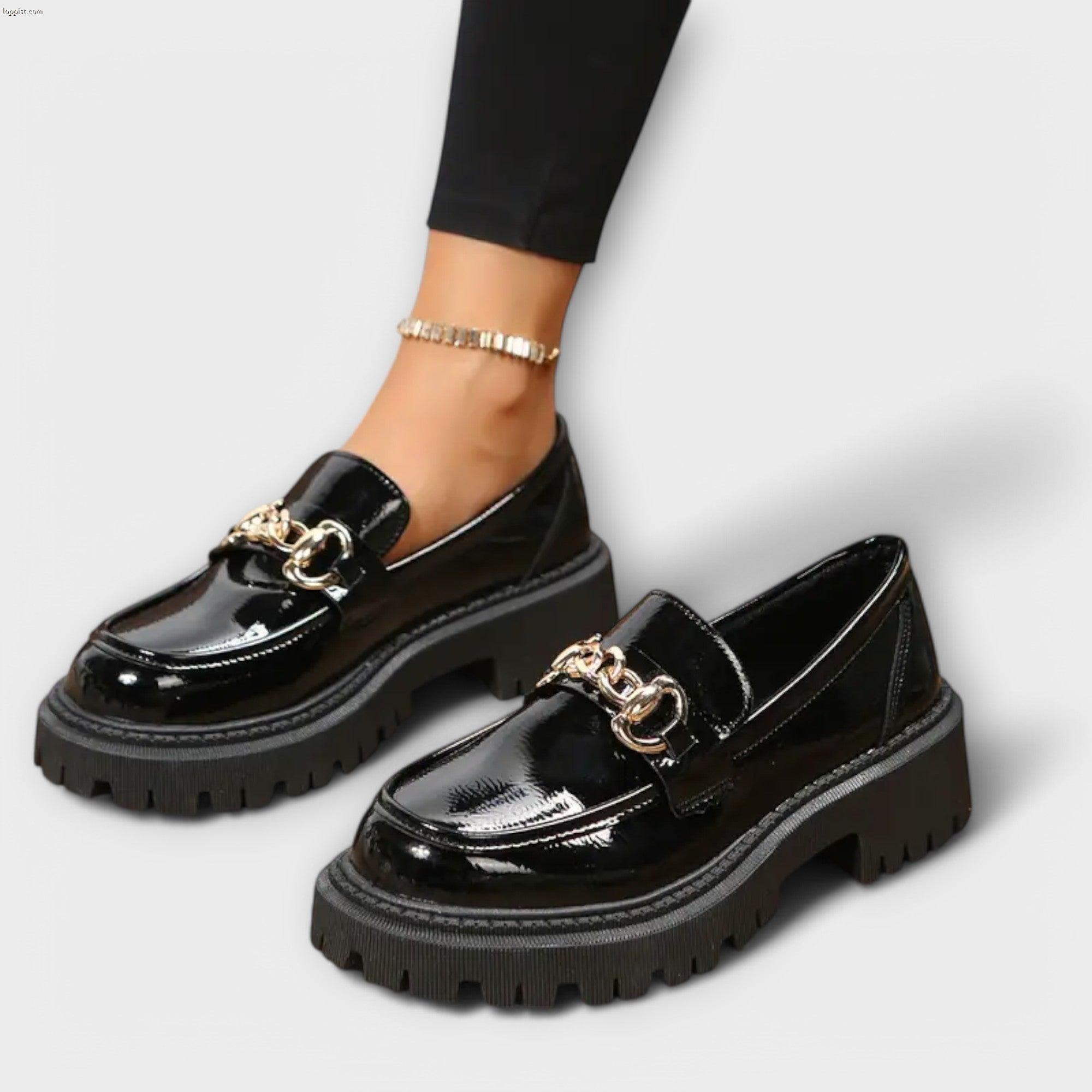 Virella – Trendy Women’s Platform Loafers with Buckle