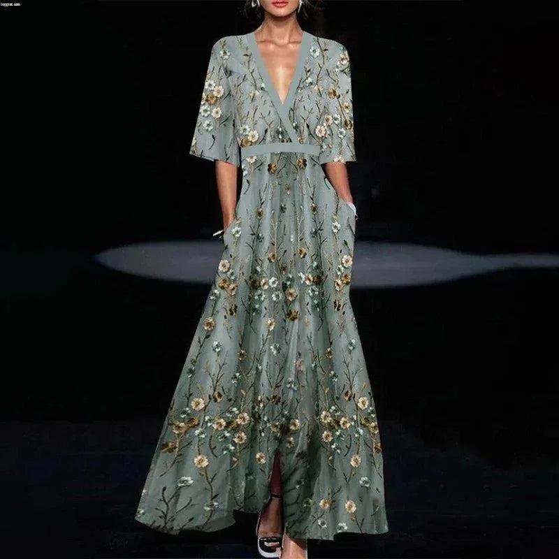 Sophia | Elegant Evening Dress with Floral Pattern